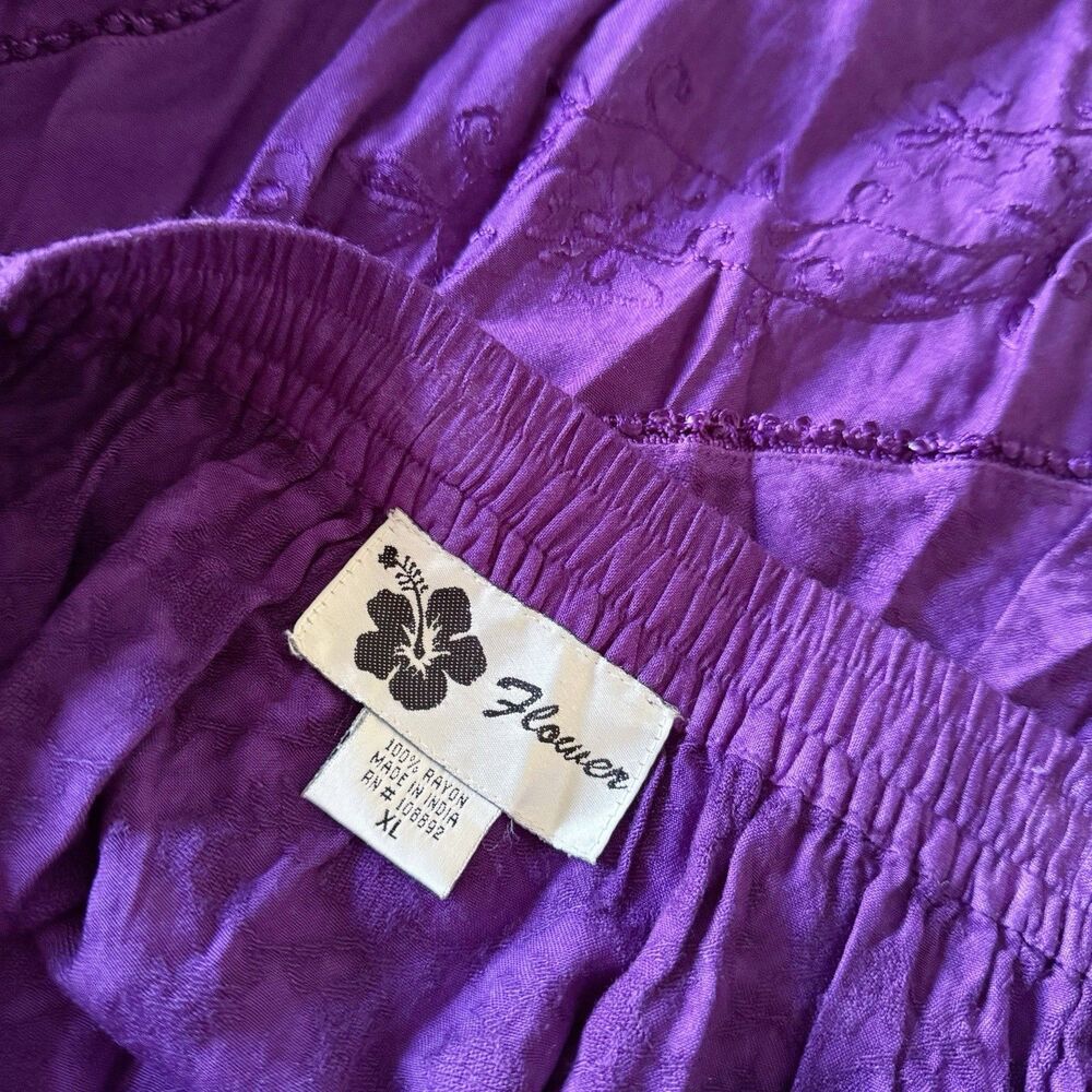 VTG 90s Flower Boho Gypsy Skirt Top Maxi Button Grunge Whimsigoth Purple XL Rayo - Picture 16 of 16